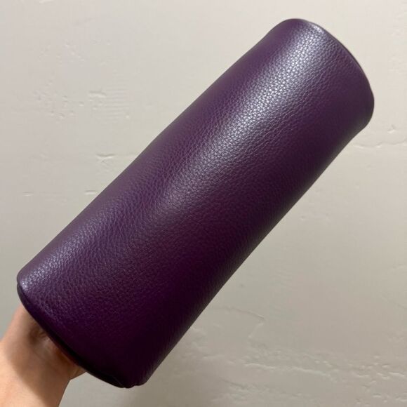 Purple Pebble Leather Handmade Bow Shaped Kisslock Baguette Bag/Crossbody - Picture 14 of 16